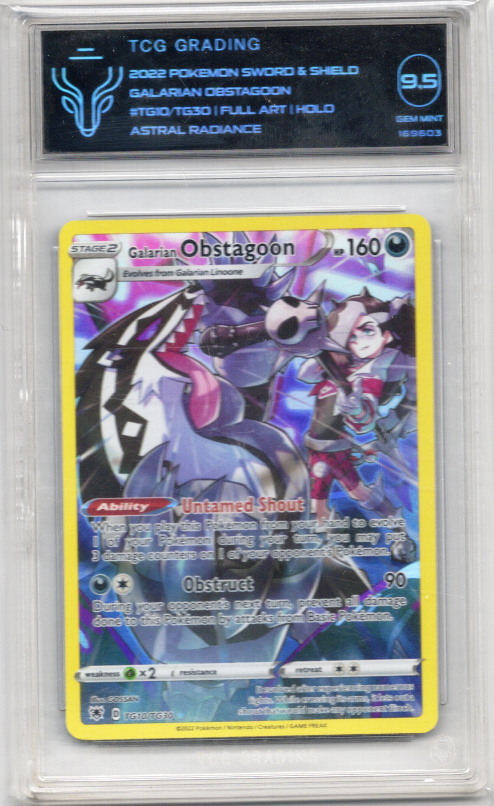Pokémon TCG Galarian Obstagoon Fusion Strike 161/264 Holo Holo Rare