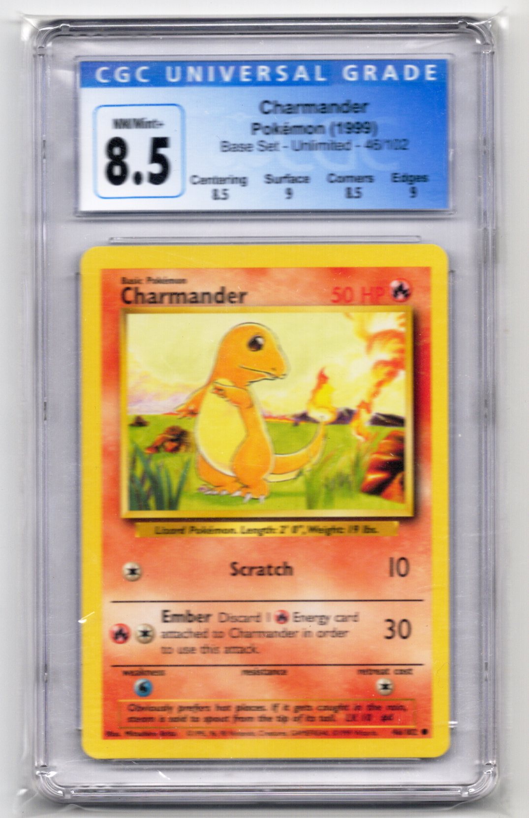 Charmander 046/102 Base Set Regular GRADED CGC 8.5