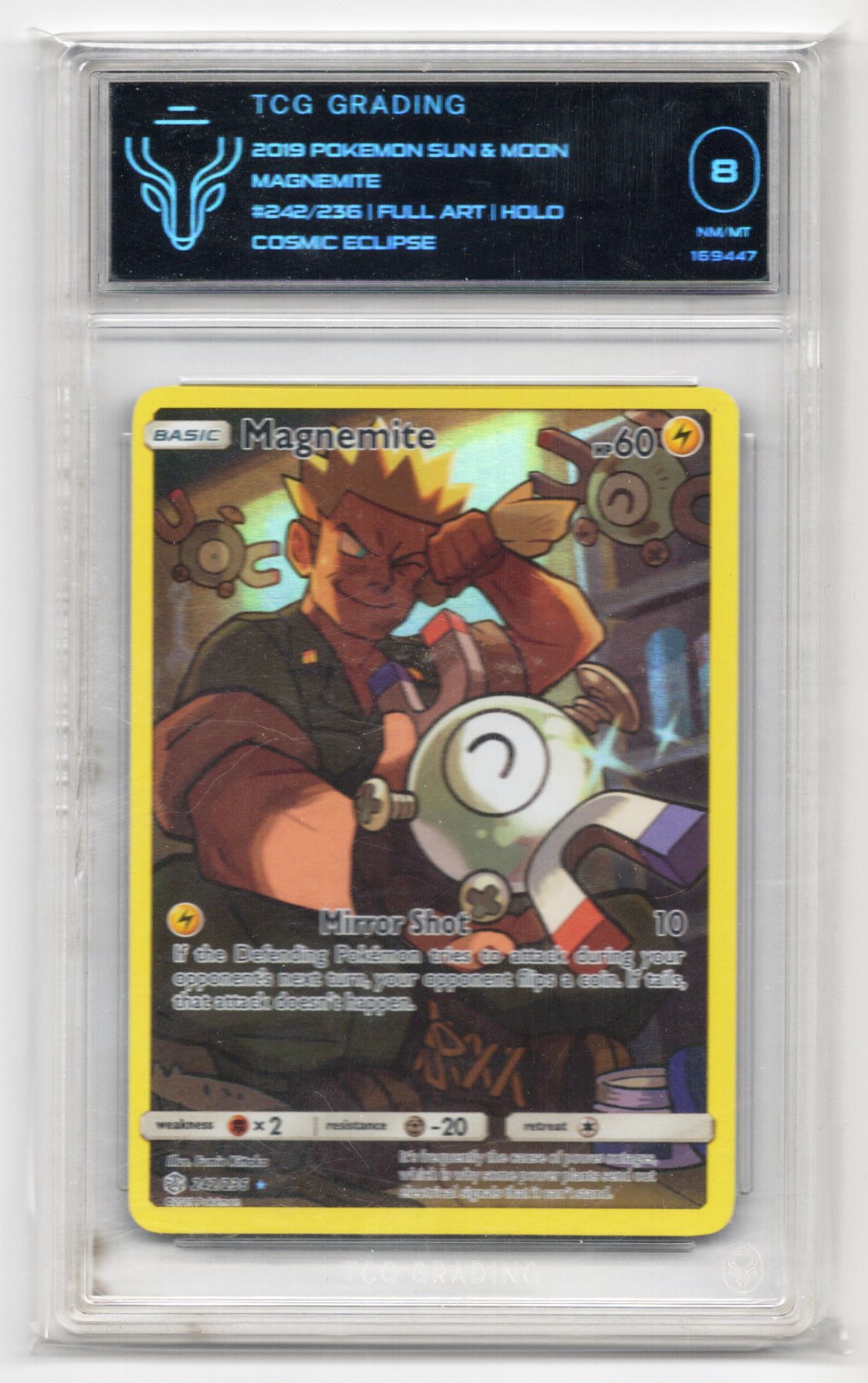 Pokemon TCG 8 NM-MT Magnemite 242/236 Cosmic Eclipse Full Art Holo 2019