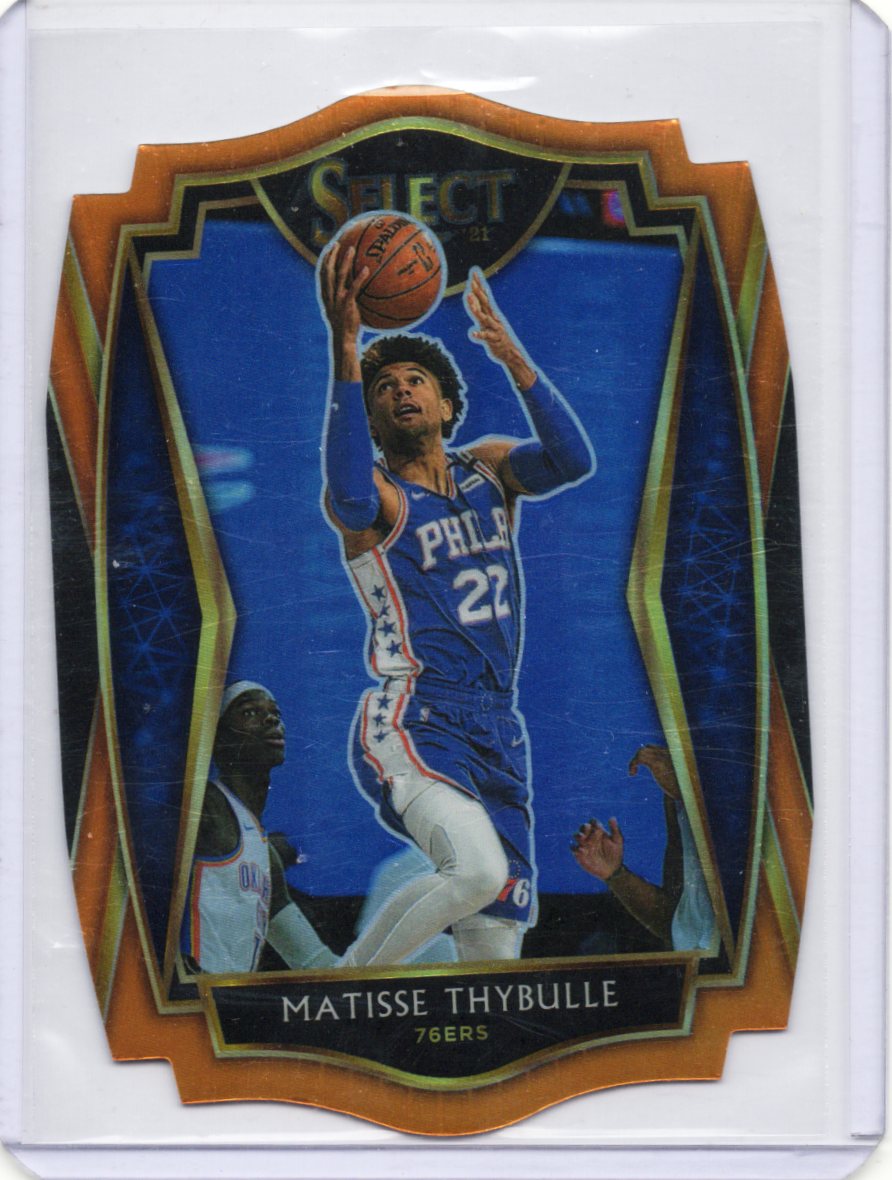 Matisse Thybulle 2020-21 Panini Select Orange Prizms Die Cut #15/65 76ers