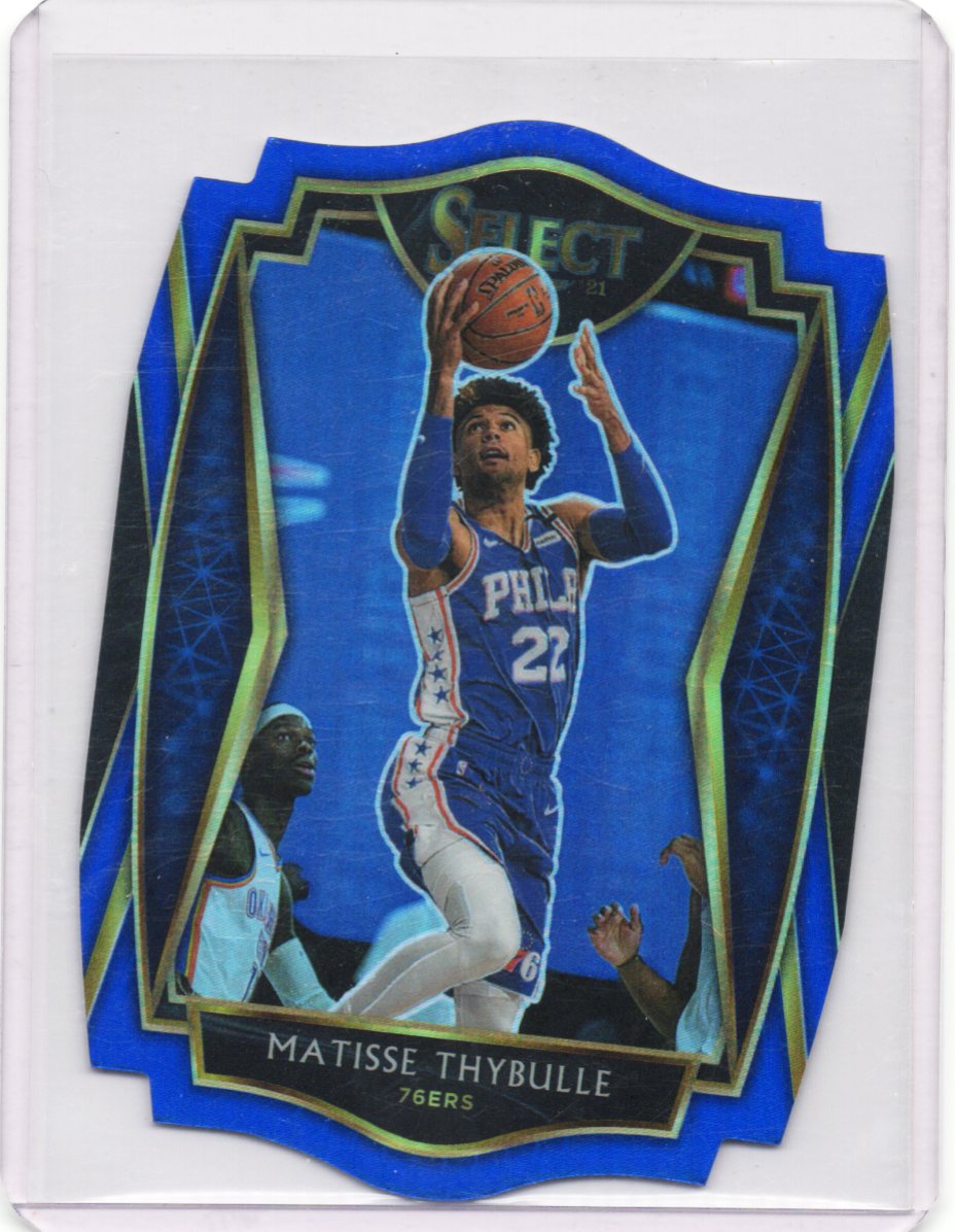 2021 Panini Select Basketball Matisse Thybulle Blue Prizm Die Cut #247/249