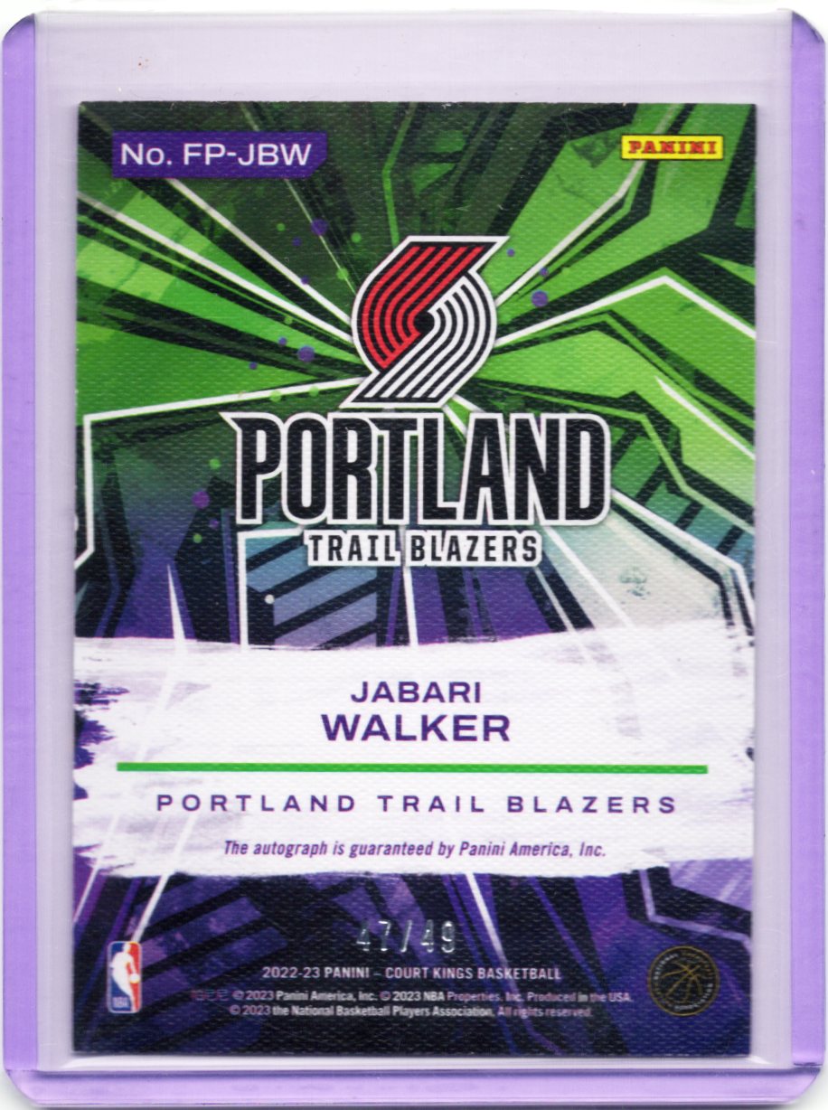 2022-23 Court Kings Fresh Paint Autograph Jabari Walker RC 041/49 No FP-JBW