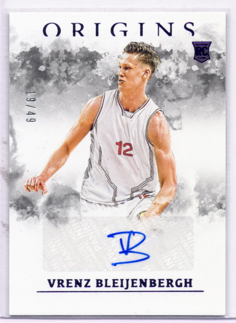 2021 Chronicles Draft Picks Vrenz Bleijenbergh Origins Rookie AUTO Purple 19/49
