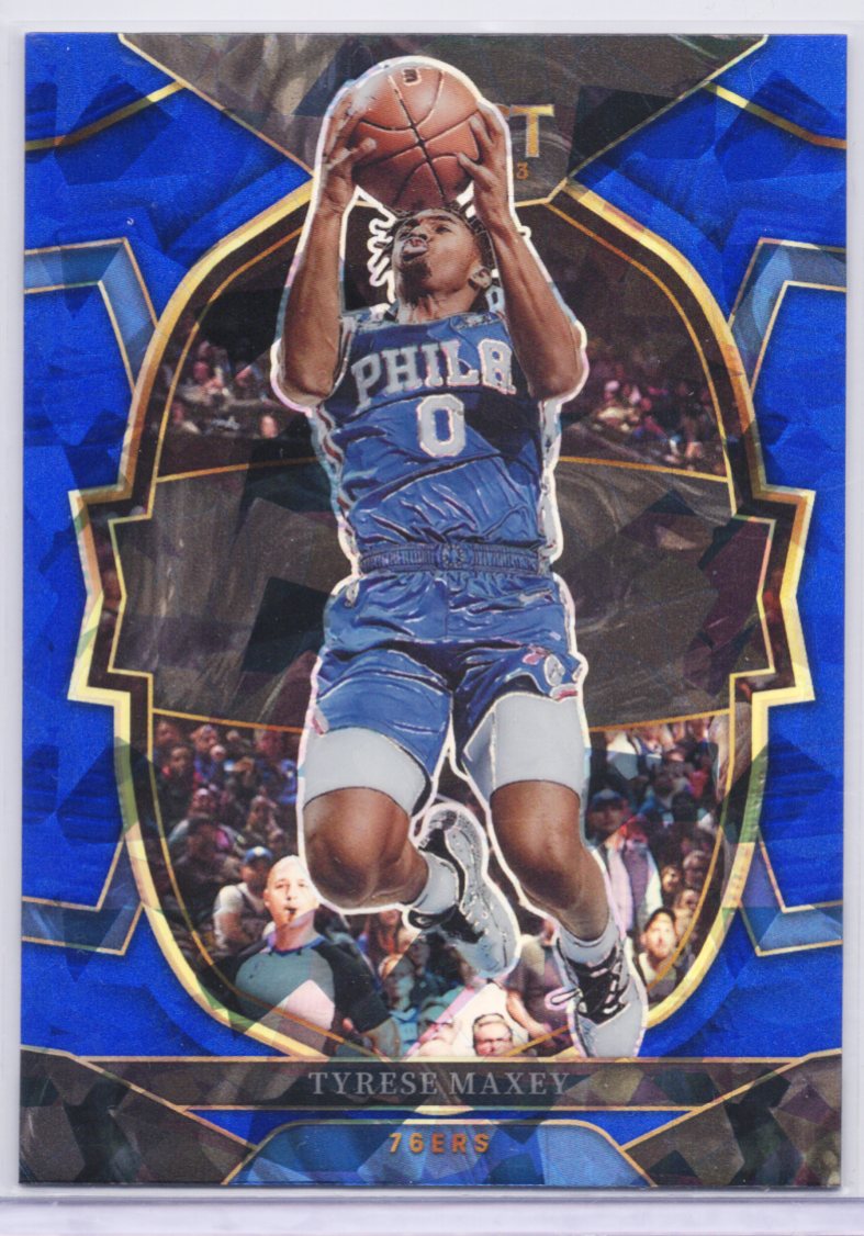 2022-23 Panini Select - Tyrese Maxey #9 Blue Cracked Ice Prizm - Philadelphia 76