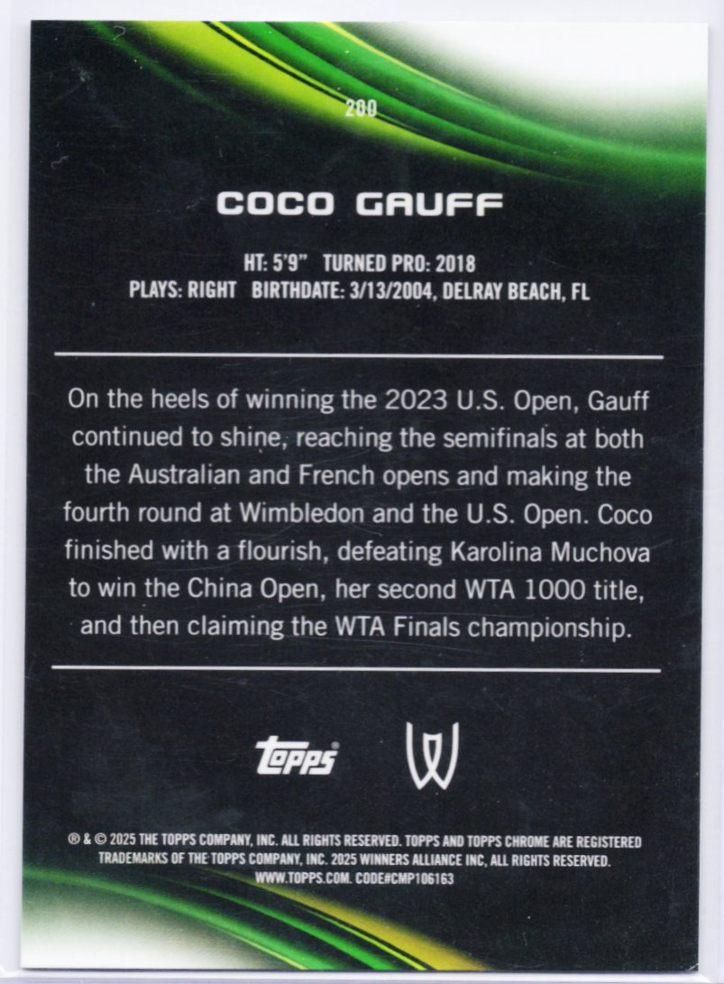 2025 Topps Chrome #200 Coco Gauff