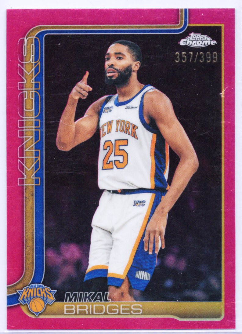 Mikal Bridges 2025 Topps Chrome Update #60 Magenta Refractor 357/399