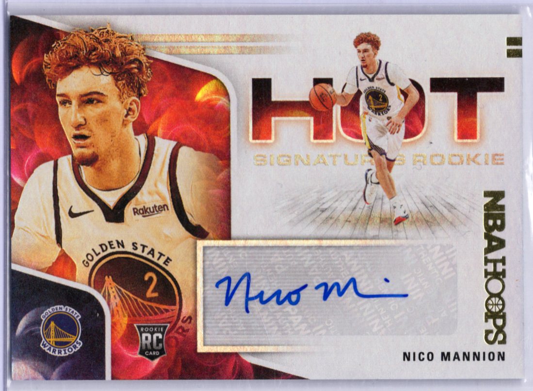 2020-21 Panini NBA Hoops Hot AUTO #HR-NMN Nico Mannion Golden State Warriors RC