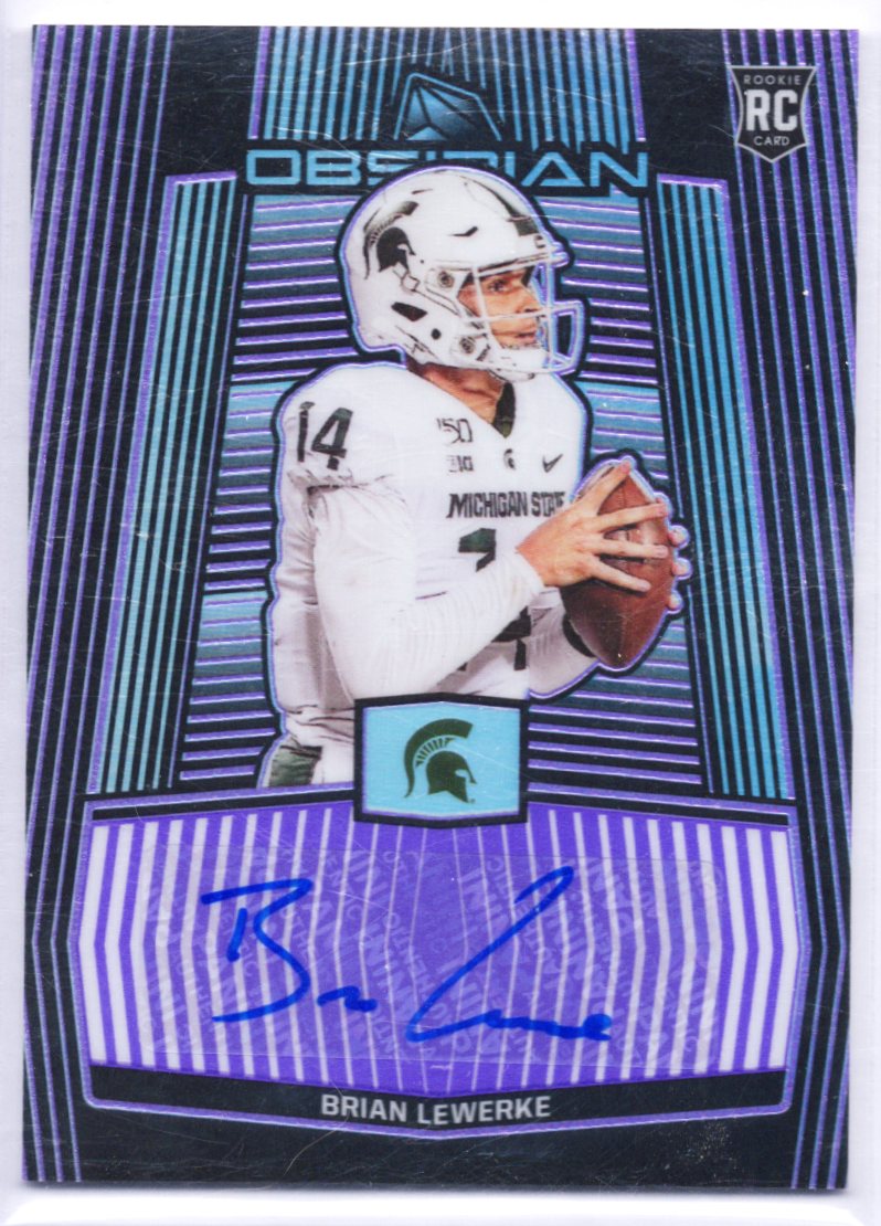 2020 Panini Obsidian Draft Picks BRIAN LEWERKE Purple AUTO RC Rookie 02/49