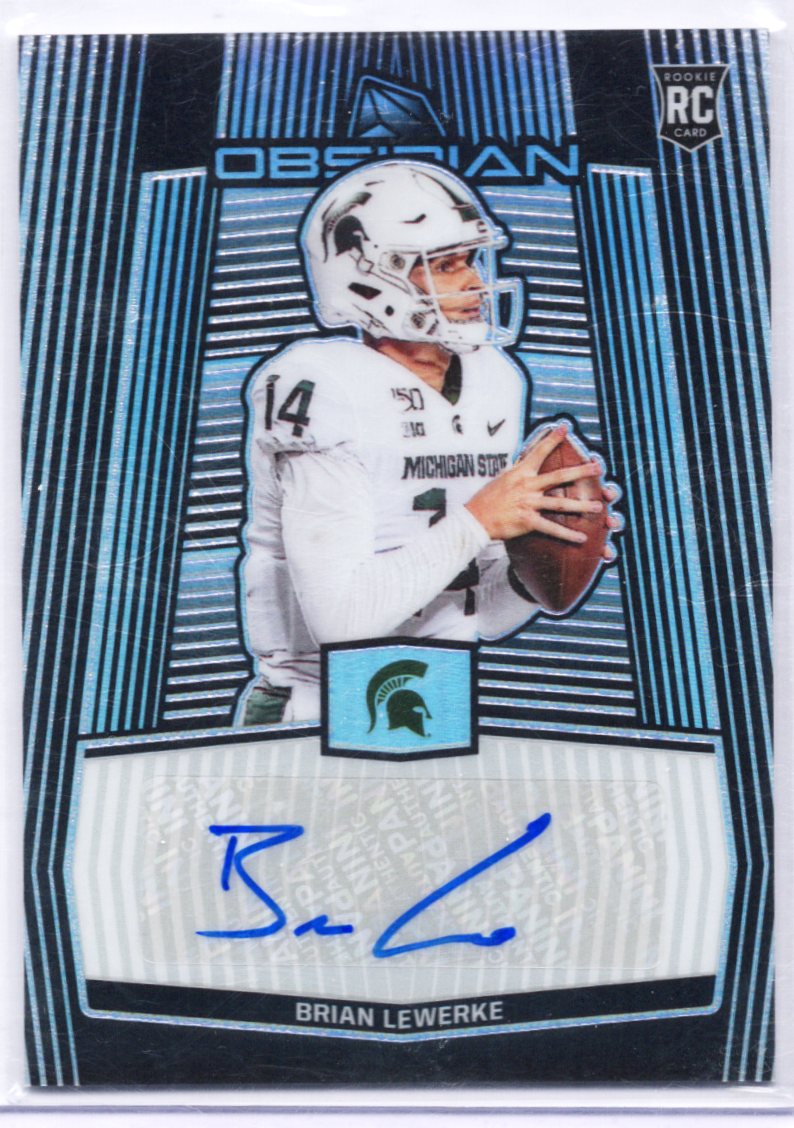 2020 Panini Obsidian Draft Picks 04/99 Brian Lewerke #90 Rookie Auto RC 0ce9