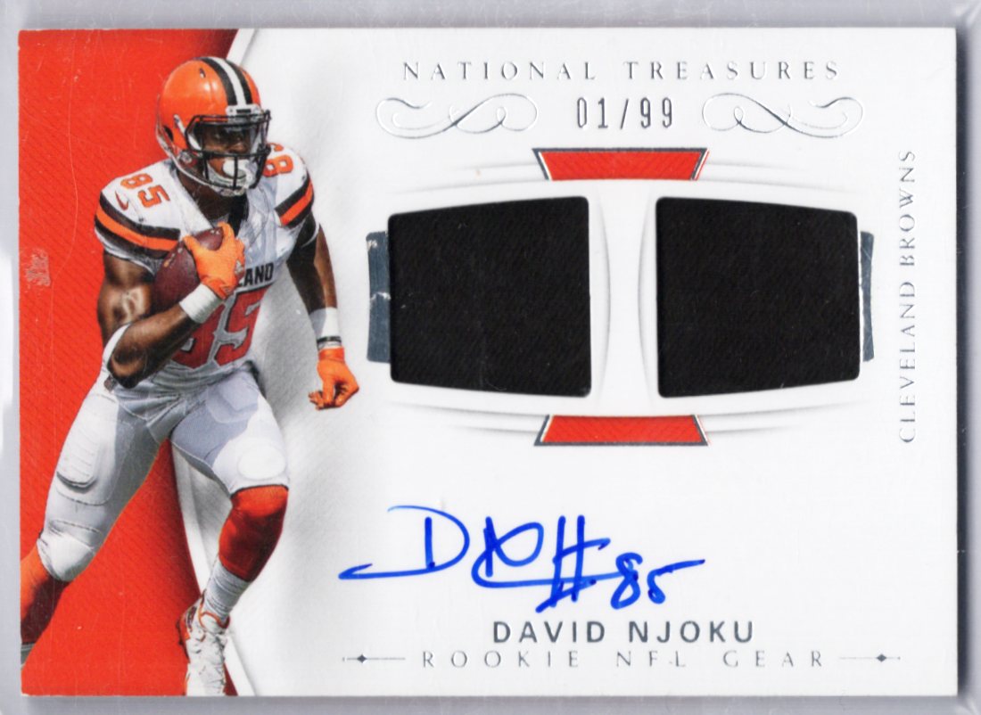 2017 Panini National Treasures DAVID NJOKU RC Rookie Dual Patch Auto 1/99 #RSC-DN