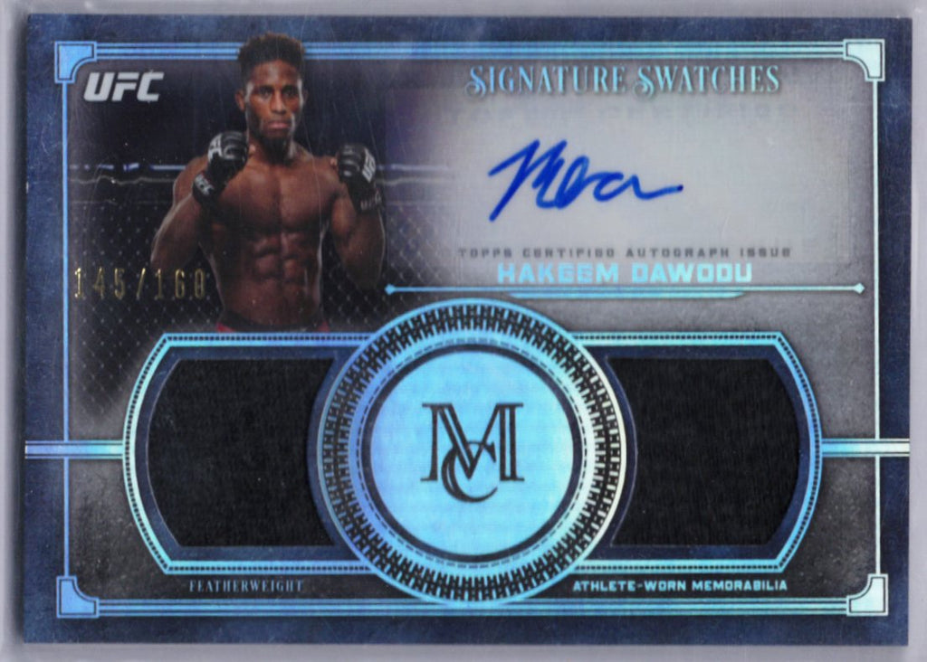 2019 Topps UFC Museum HAKEEM DAWODU Signature Swatches Dual Relic Auto 145/160
