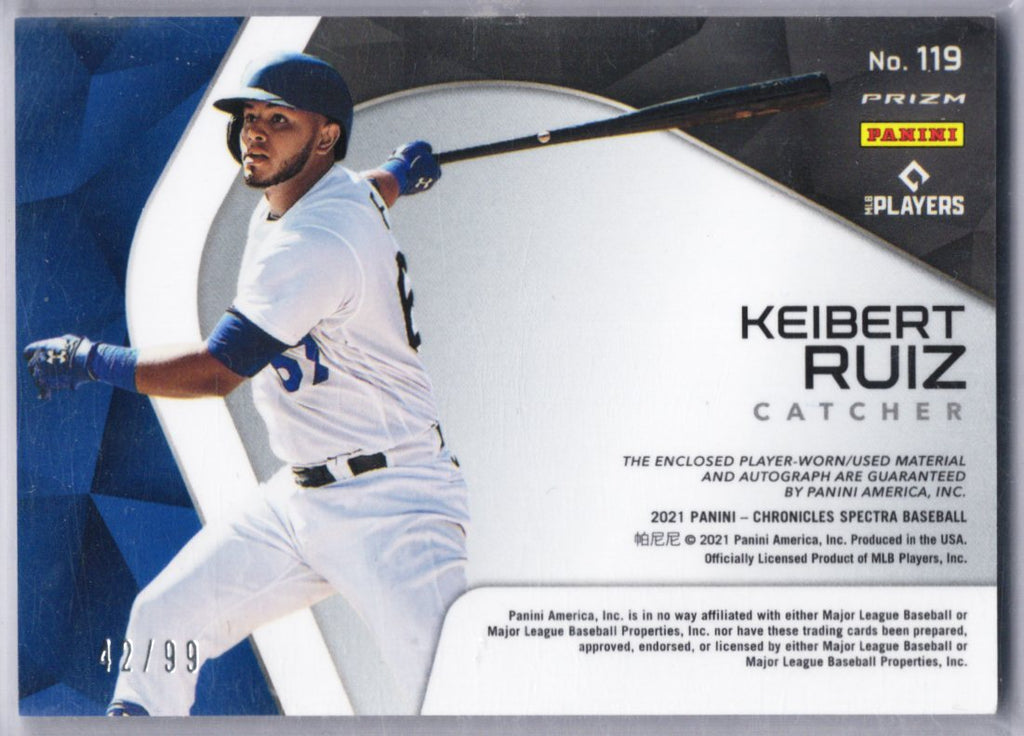2021 Panini Spectra #119 Dodgers Keibert Ruiz Relic AUTO 42/199