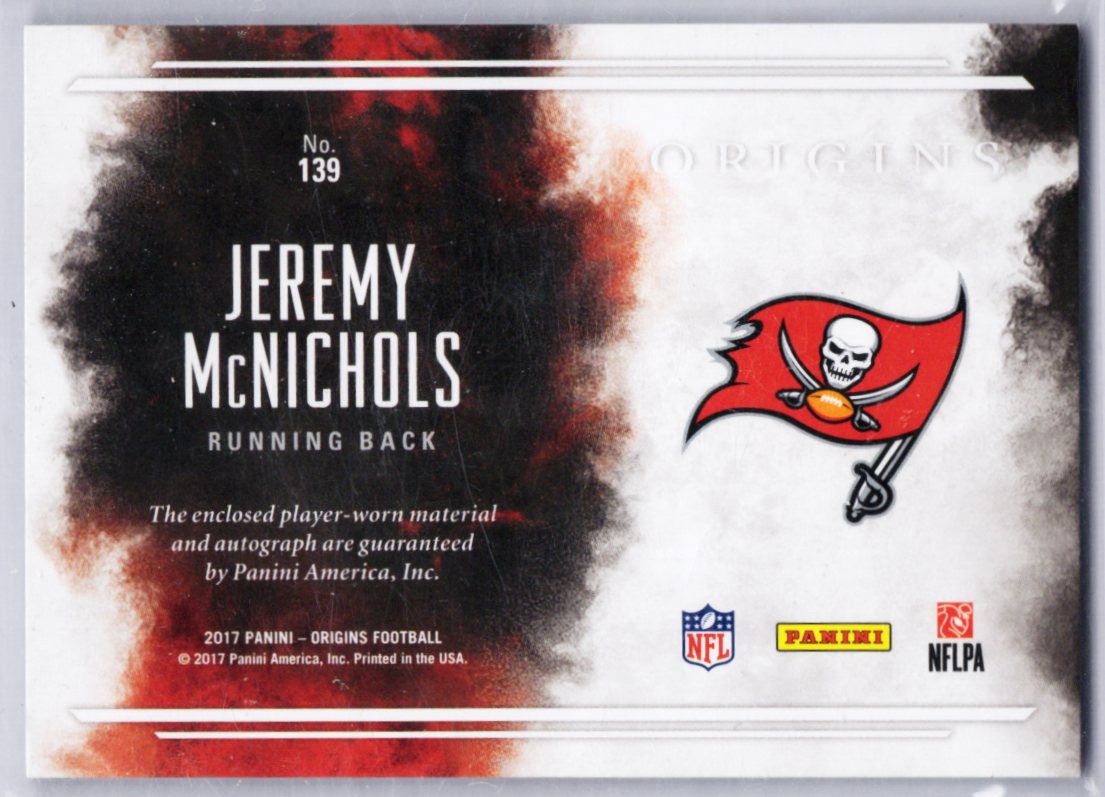 2017 Panini Origins - Rookie Jumbo Patch Autographs Jeremy McNichols #139