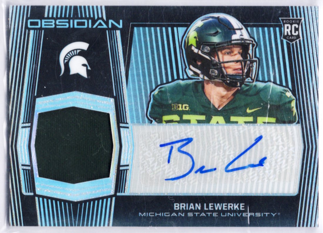 2020 Panini Chronicles Draft Picks Obsidian BRIAN LEWERKE AUTO Patch RC 33/99