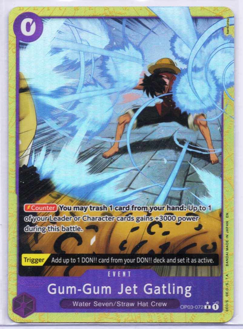 Monkey.D.Luffy • OP03-072 Alt Art Holo Gum-Gum Jet Gatling One Piece TCG NM