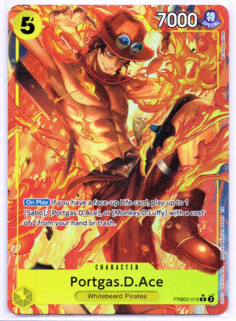 One Piece Portgas D Ace R alt art PRB02-018 PRB-02 Vol.2 English TCG CCG Card
