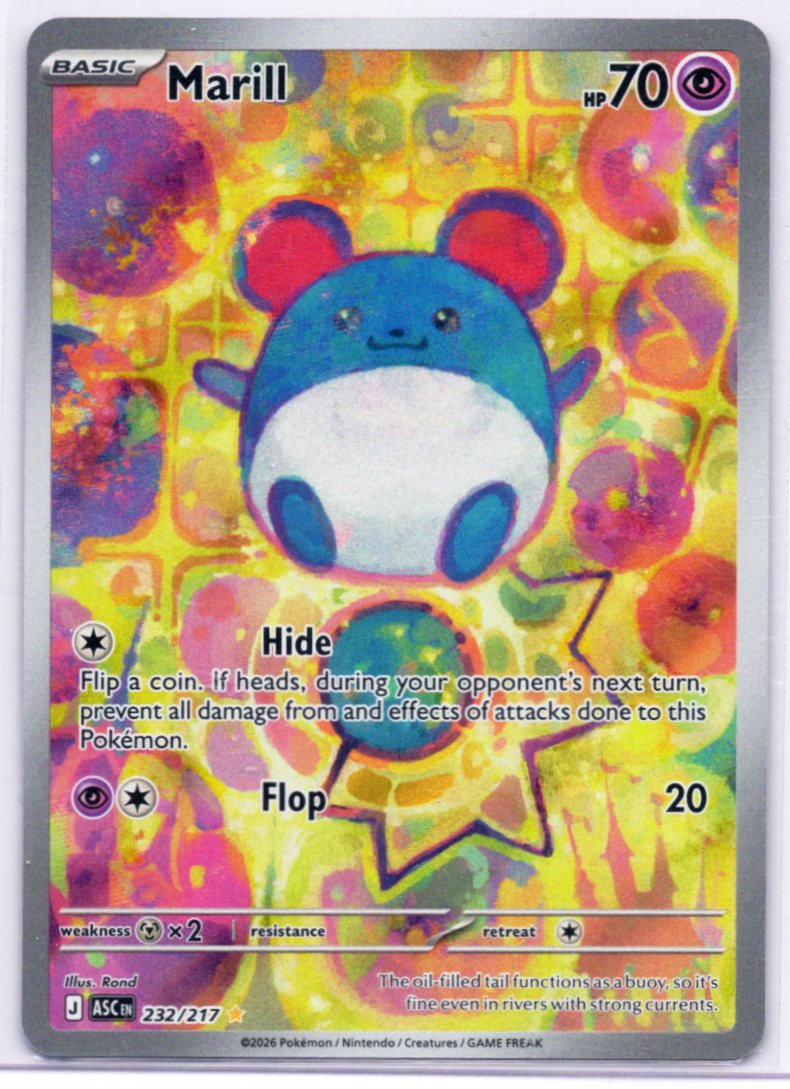 Marill 232/217 Pokemon TCG Ascended Heroes Illustration Rare Holo Near Mint