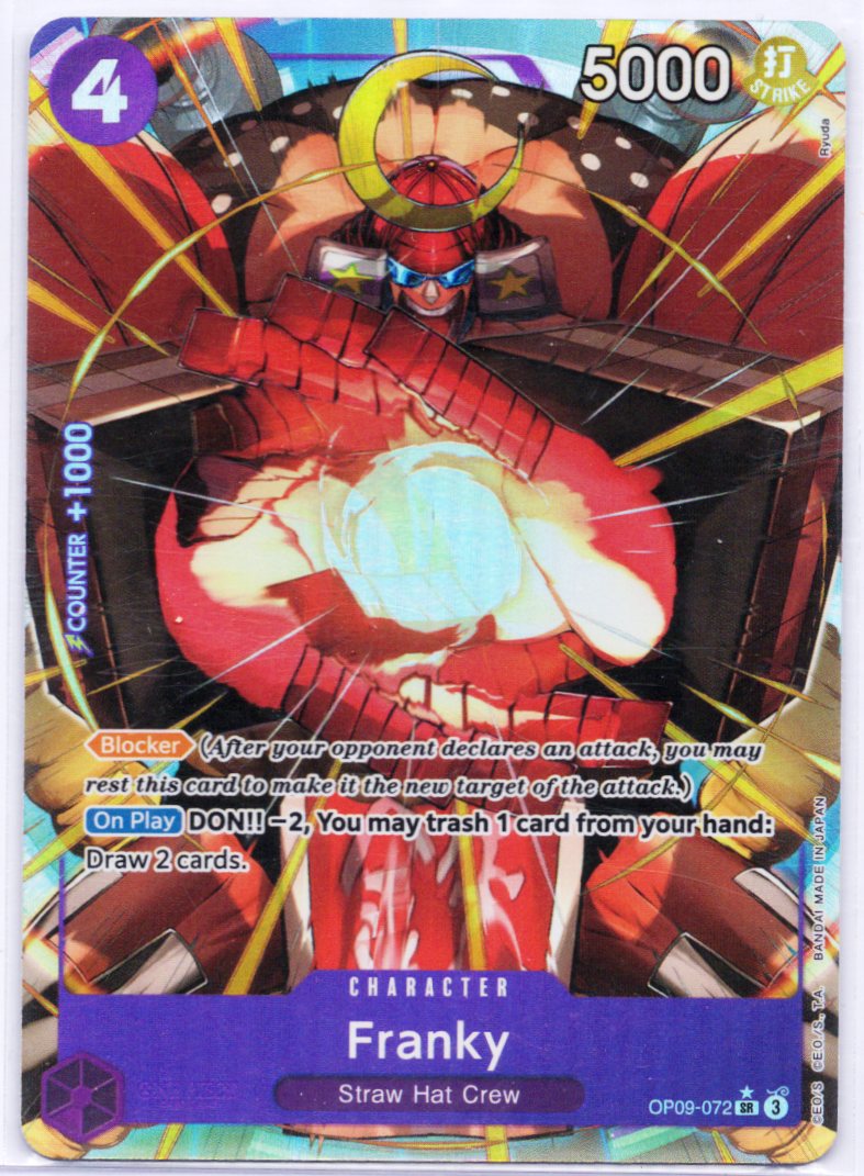 One Piece TCG Franky OP09-072 SR - Alt Art Alternate Art - English NM