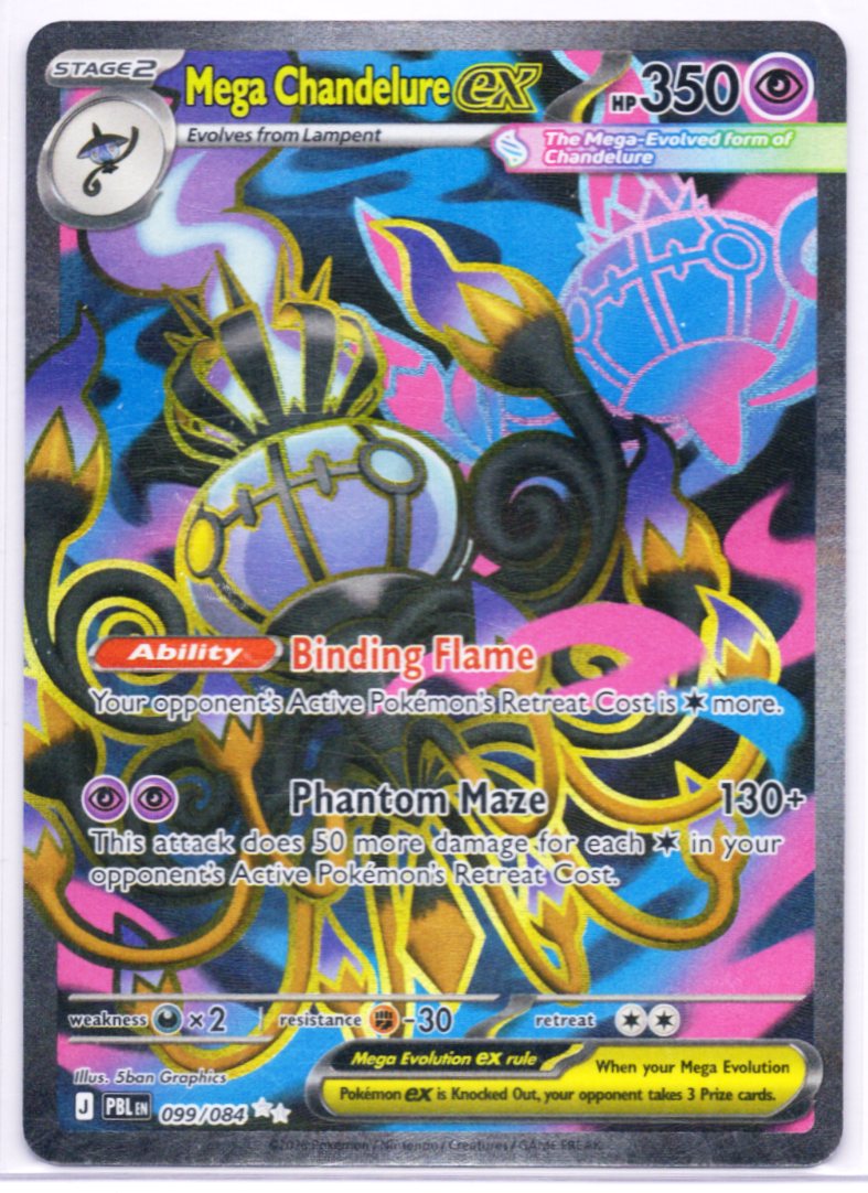 Pokemon TCG Mega Chandelure ex 099/084 Pitch Black Full Art Ultra Rare Holo NM-M