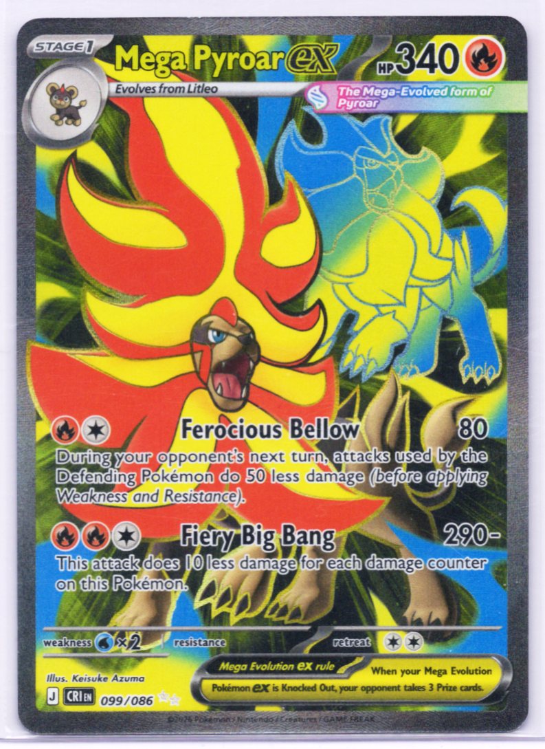 Mega Pyroar ex Holo Ultra Rare ME04: Chaos Rising 099/086 NM