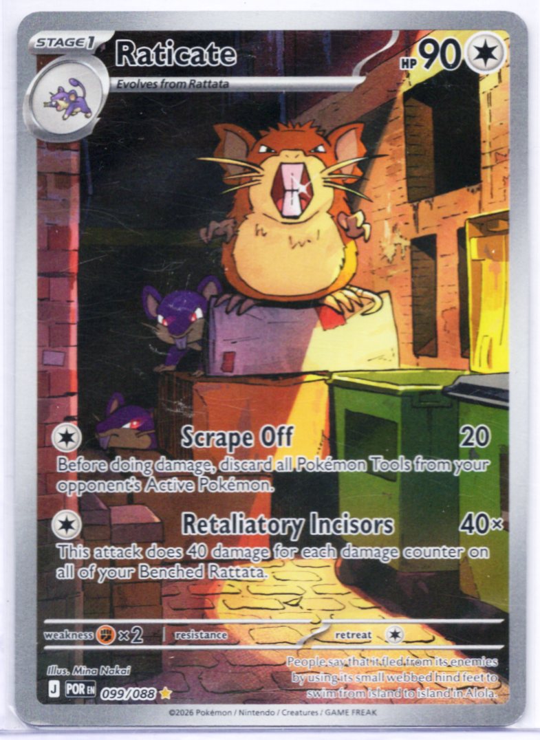 Pokemon Raticate 099/088 Perfect Order Illustration Rare Holo Full Art NM