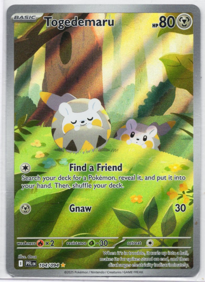 Togedemaru 104/094 ME02: Phantasmal Flames Illustration Rare NM