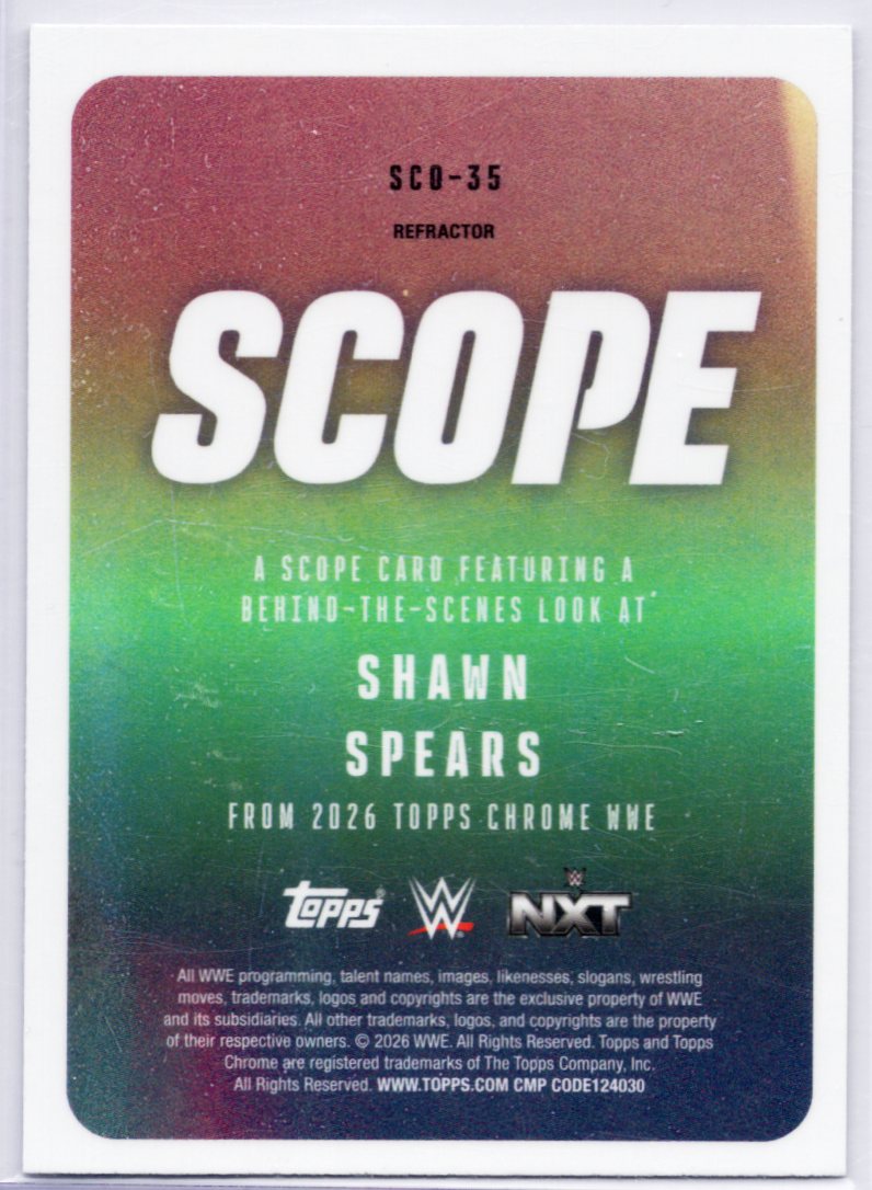 2026 Topps Chrome WWE Shawn Spears #SCO-35 Scope Refractor