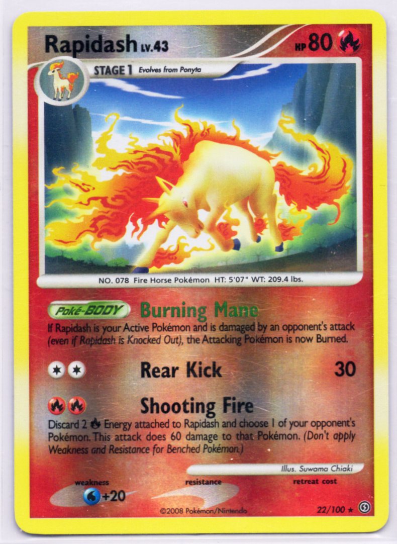 Pokemon TCG The Pokemon Company Rapidash Reverse Holo Rare Stormfront 22/100 ENG
