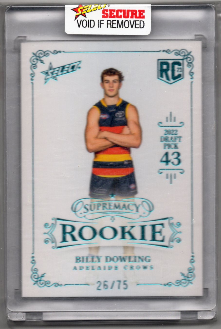2023 Select AFL Supremacy Rookie Blue - BILLY DOWLING - ADELAIDE - #26/75